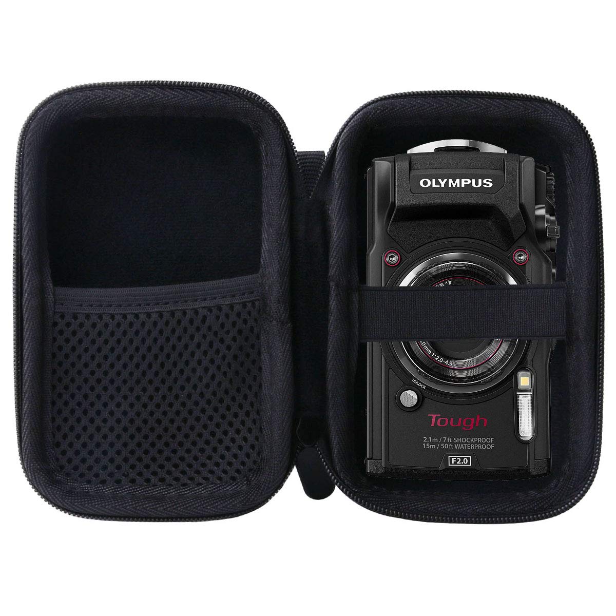 WERJIA Waterproof Hard Carrying Case for Olympus Tough TG-7/TG-6/TG-5/TG-4 Digital Camera - Shockproof Protective Storage Case (Black) - Perfect for Outdoor Adventures, Travel & Underwater Photography