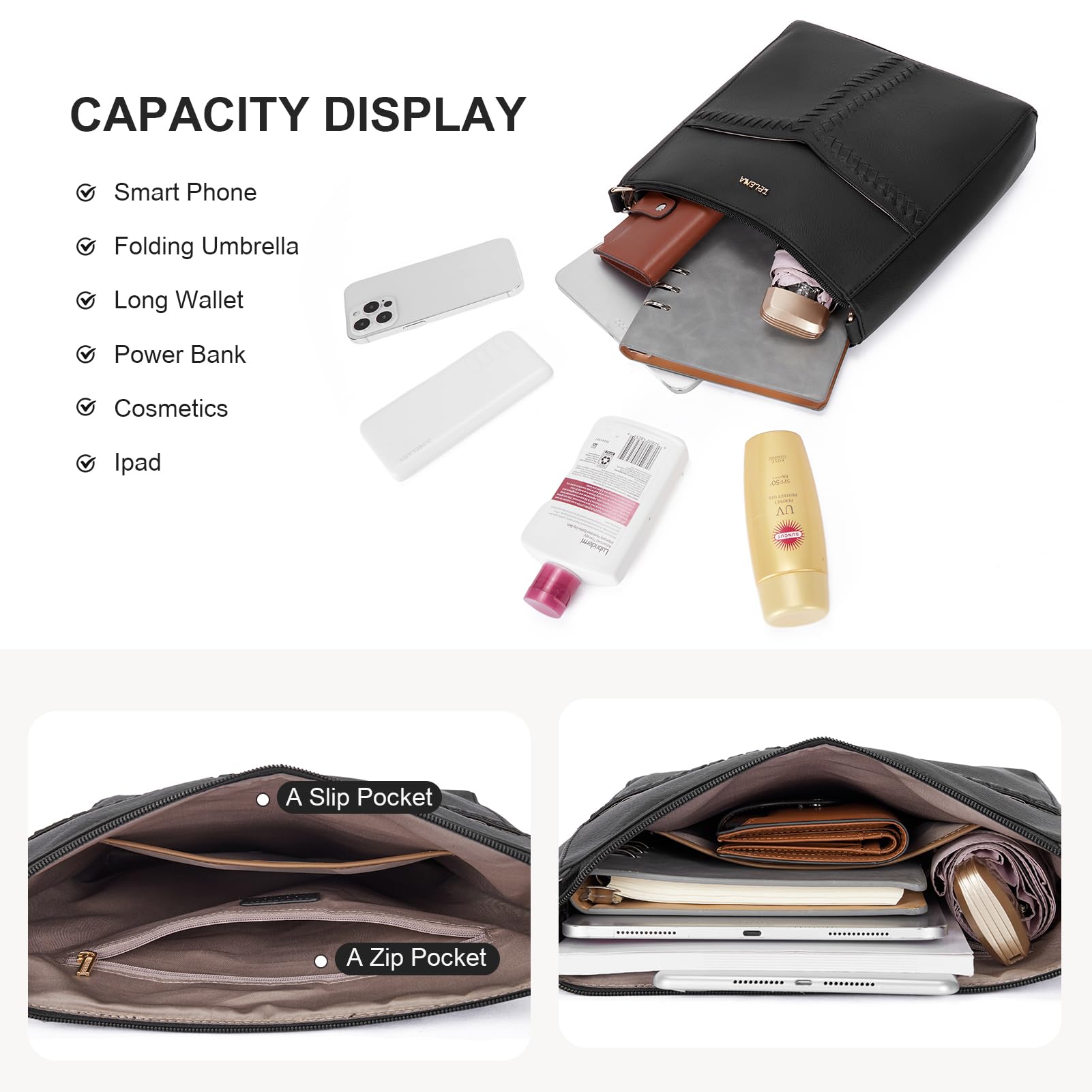 Trendy Vegan Leather Crossbody Purses for Women - Adjustable Guitar Strap Bucket Hobo Handbags | Perfect for Daily Use, Travel & Shopping