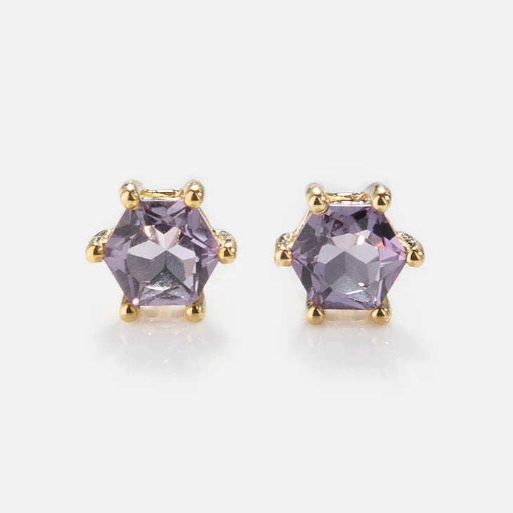 Solid Gold Modern Birthstone Stud Earrings - Elegant & Personalized Jewelry for Women | Perfect Gift for Birthdays, Anniversaries & Special Occasions