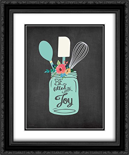 15x17 Black Ornate Framed Double Matted Museum Art Print 'Joy Jar' by Jo Moulton - Perfect for Living Room, Bedroom & Office Wall Decor