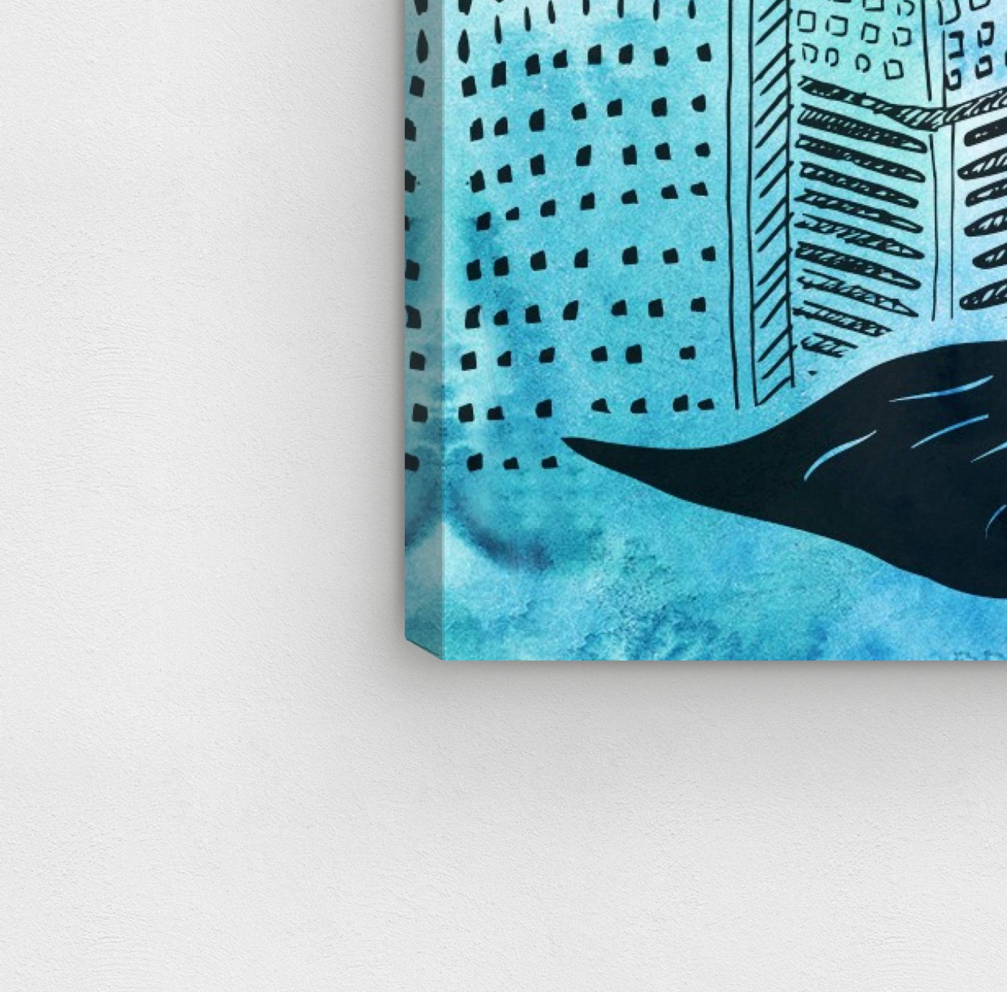 Oliver Gal Artist Co. Chicago Skyline Wall Art Canvas Print - 24x36 Inch Blue & White Modern Home Decor - Perfect for Living Room, Bedroom & Office