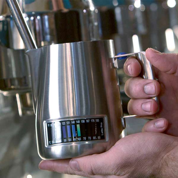 Premium Latte Pro Milk Frothing Pitcher - Copper Coated Barista Milk Jug for Perfect Coffee Art & Lattes - Ideal for Home & Professional Coffee Makers