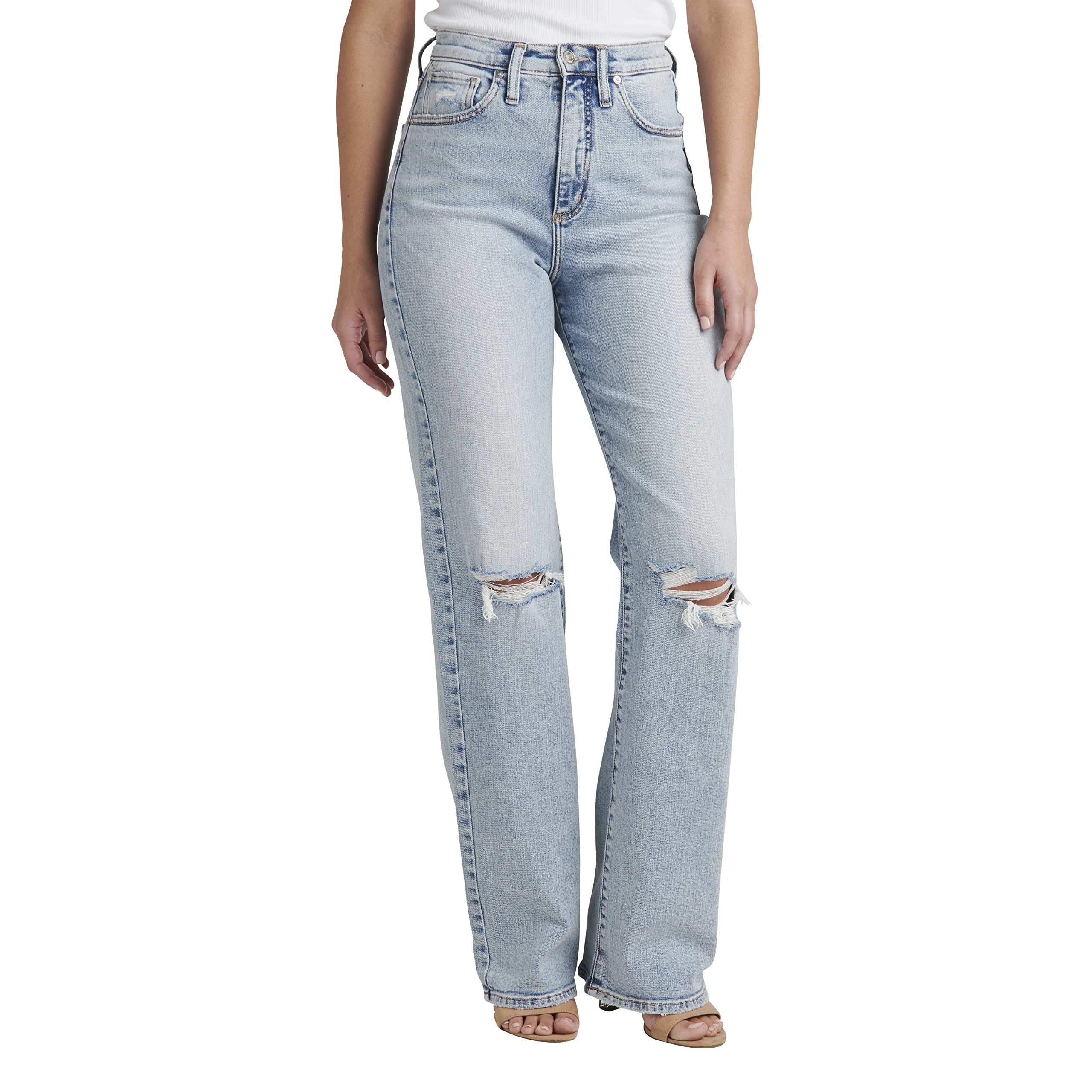 Silver Jeans Co. Women's High Rise Skinny Jeans - Stretch Denim Pants for Casual Wear, Date Night & Everyday Outfits
