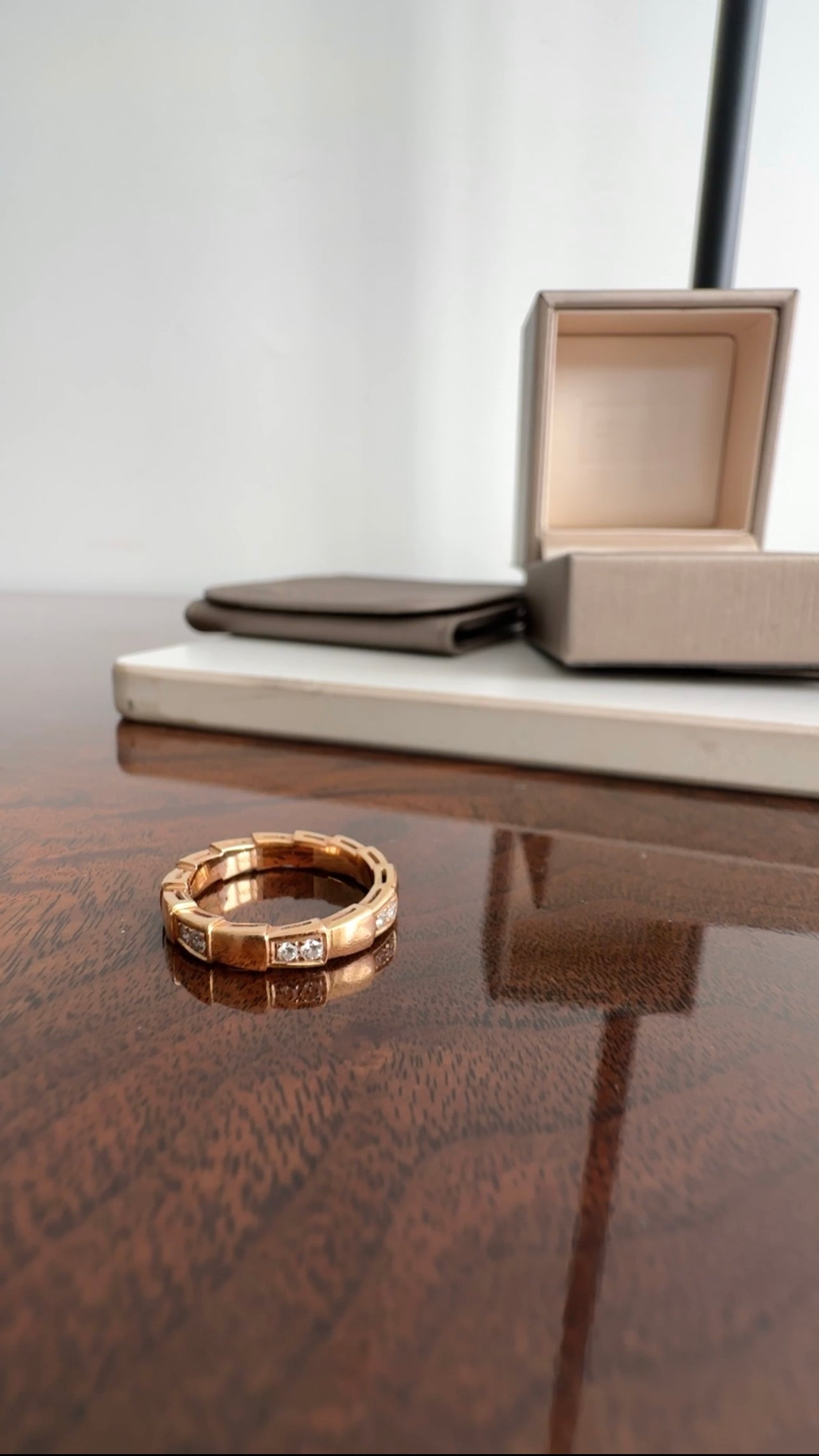 Bvlgari 18k Rose Gold Diamond Serpenti Viper Ring - Size 51 / 5.5 - Luxury Jewelry for Women, Perfect for Weddings, Parties & Special Occasions