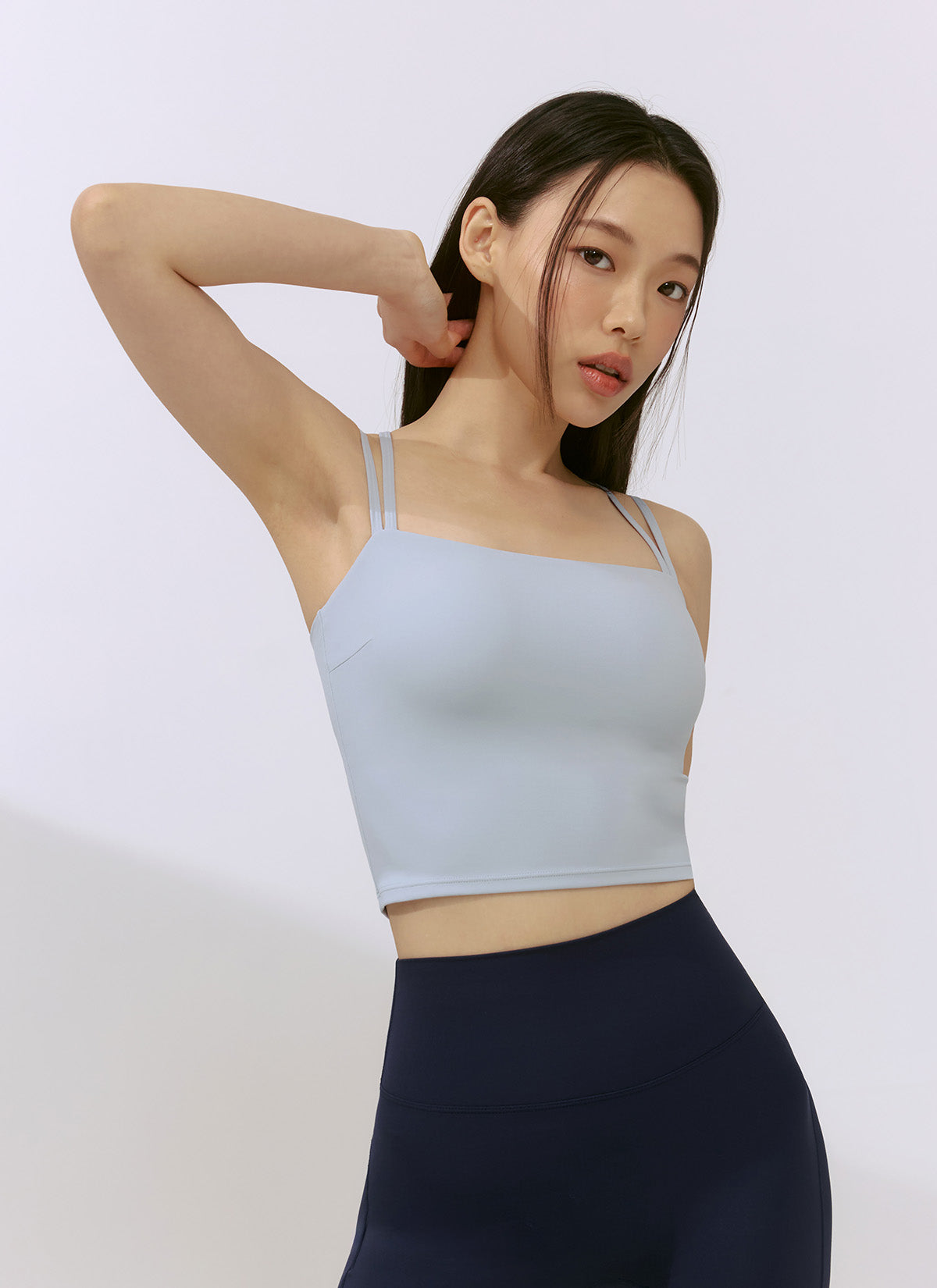 Black Label Power Rise Double Strap Sports Bra - High Support Workout Top for Running, Yoga & Gym