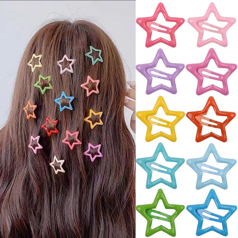 LYITX 10 Pack Non-Slip Hair Clips for Toddlers - Colorful Cute Metal Barrettes for Girls, Candy Hair Clips for Baby & Kids (Great for School, Parties & Daily Hairstyling)