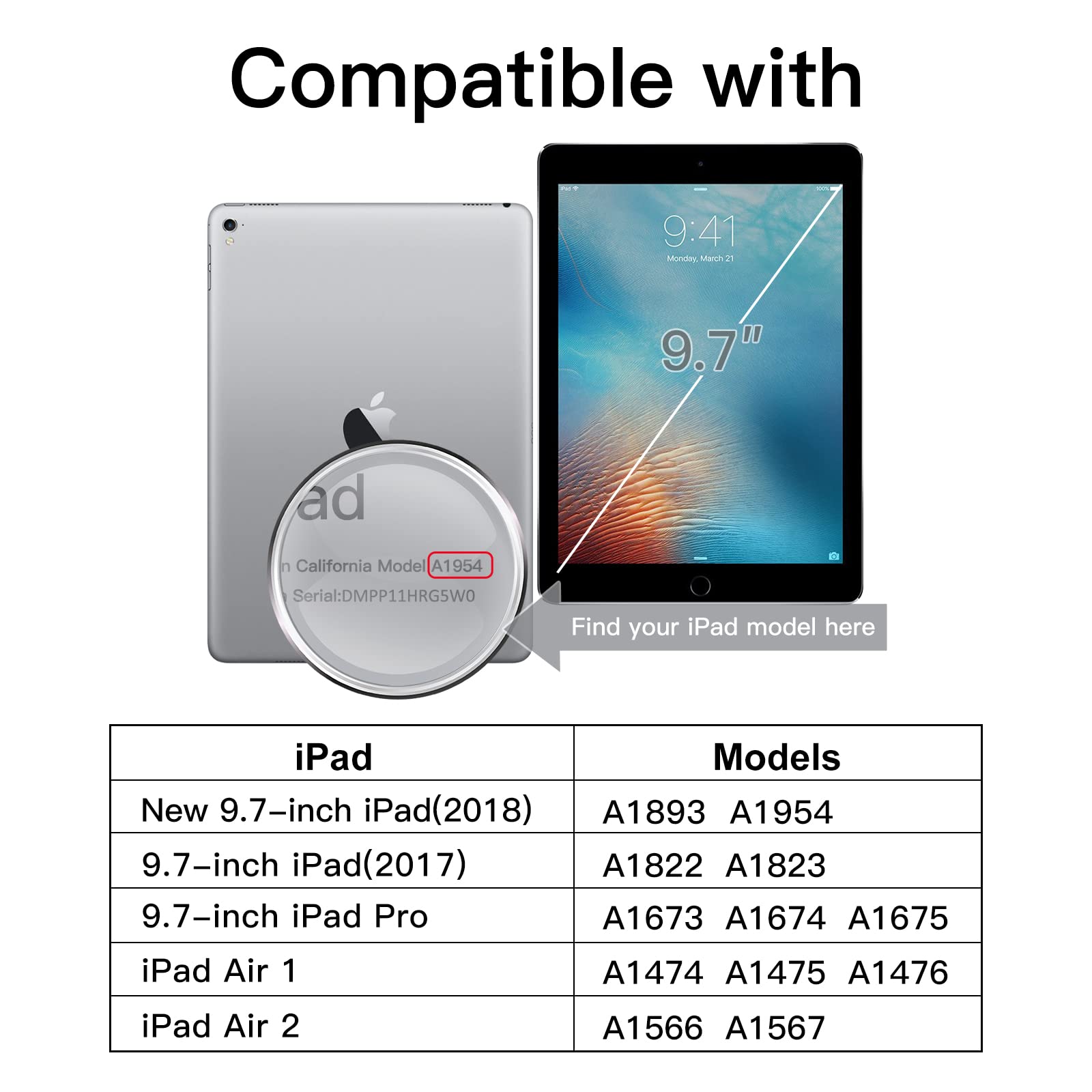 JETech Privacy Screen Protector for iPad 9.7-Inch (2018/2017 Model, 6th/5th Gen), iPad Air 2/1, iPad Pro 9.7 - Anti-Spy Tempered Glass Film - Perfect for Office, Travel & Public Use