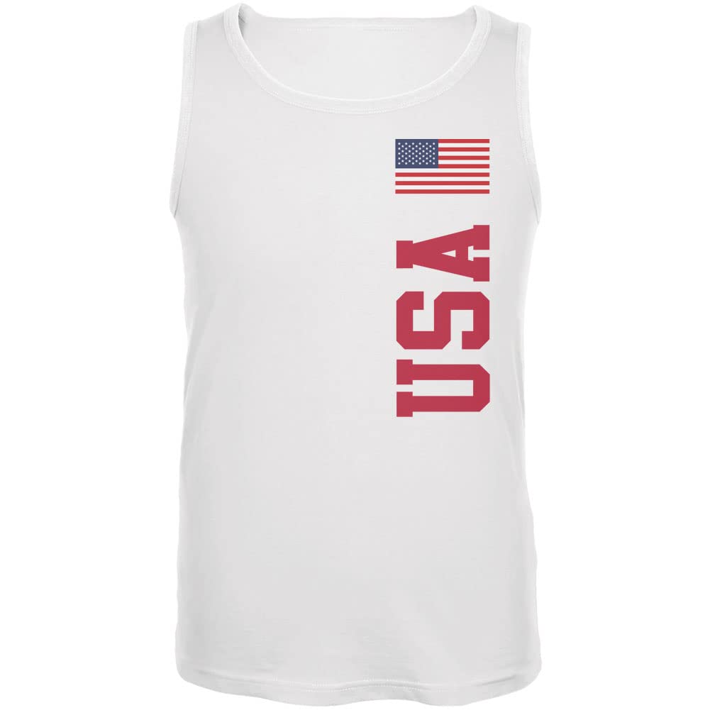 USA World Cup White Adult Tank Top for Men - X-Large Size - Perfect for Soccer Games, Sports Events & Casual Wear
