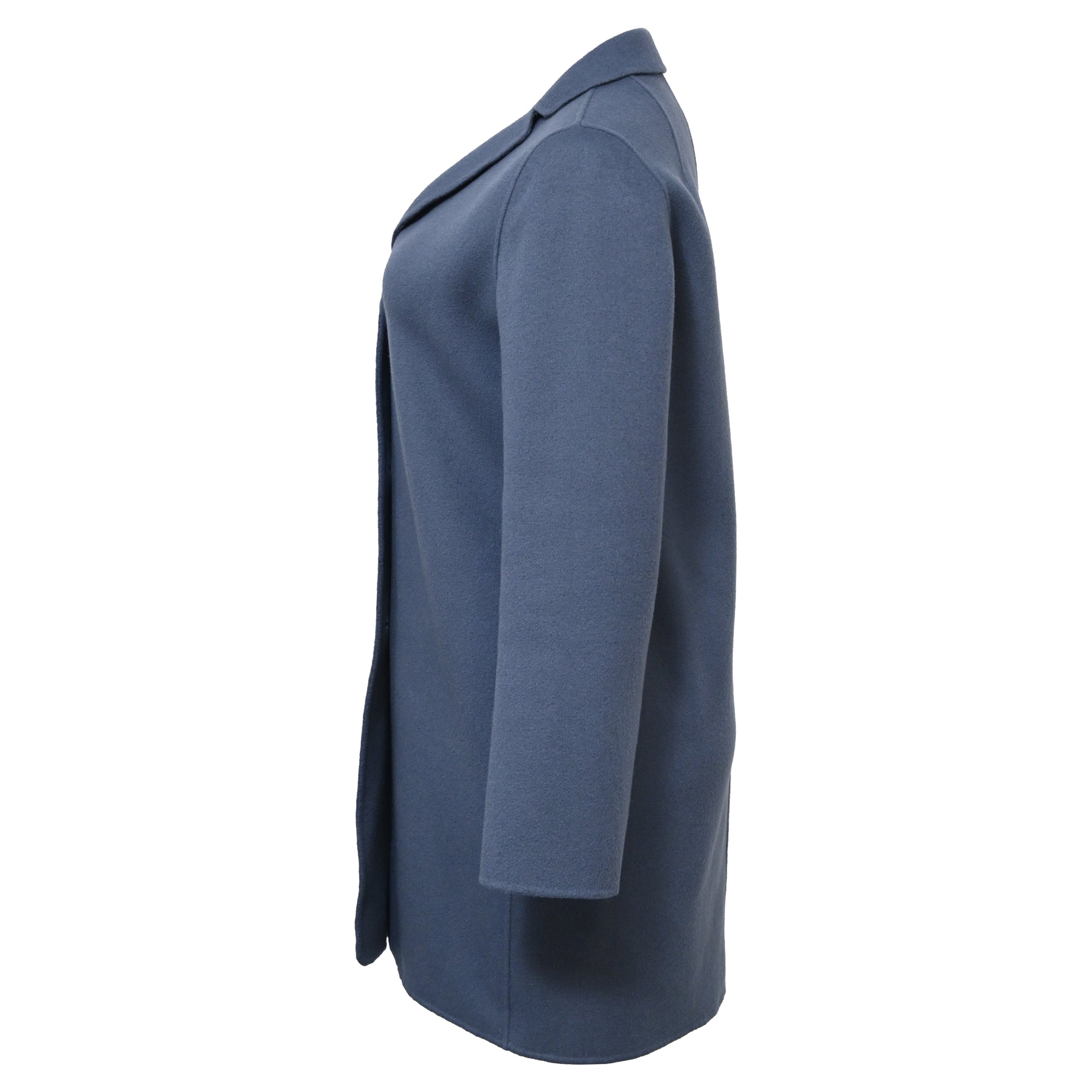 Max Mara Women's Blue Wool Single Breasted Coat - Elegant Winter Outerwear for Office & Formal Occasions