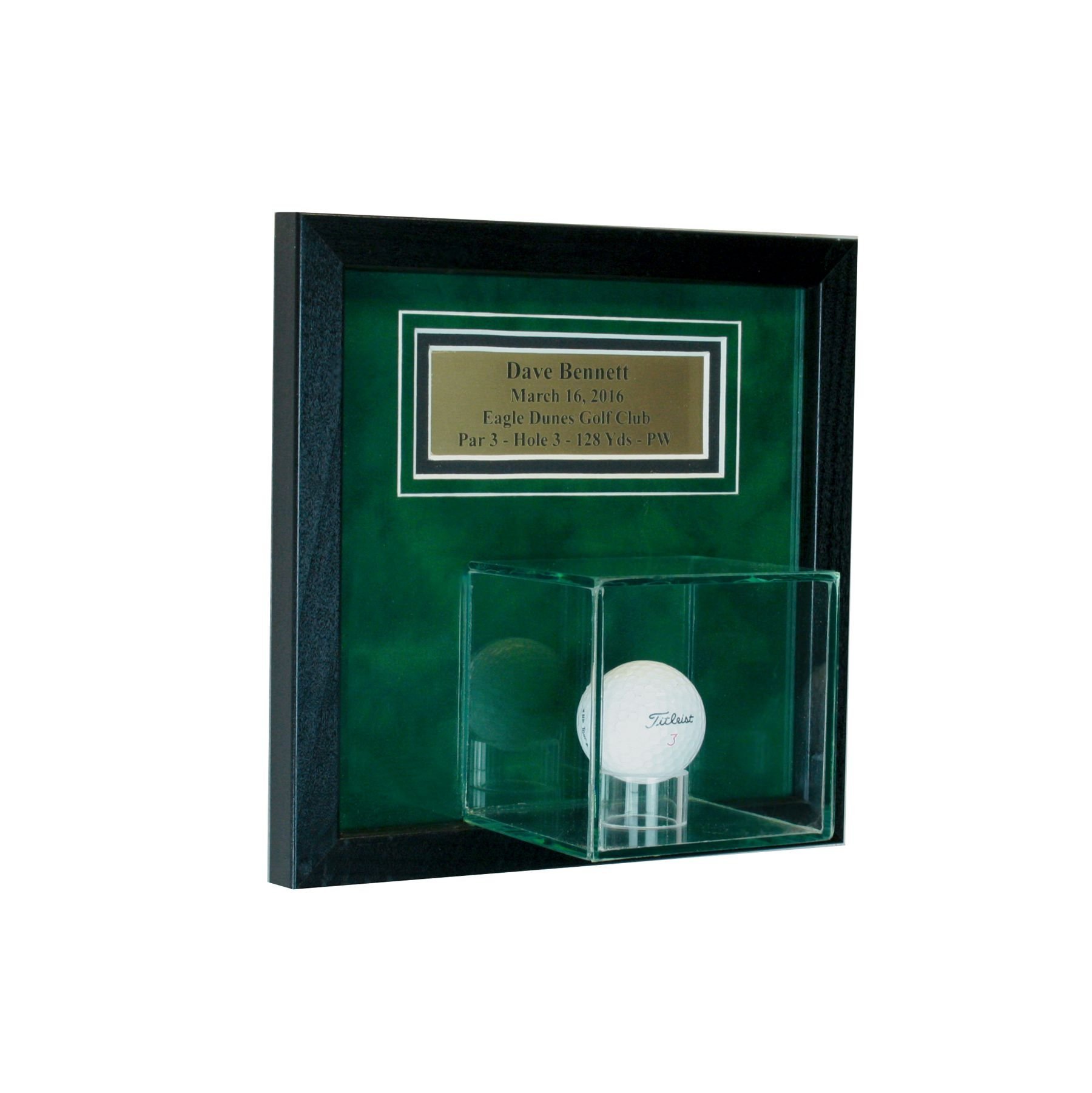 Custom Personalized Wall Mounted Golf Hole in One Display Case - Perfect for Home, Office, or Man Cave Decor