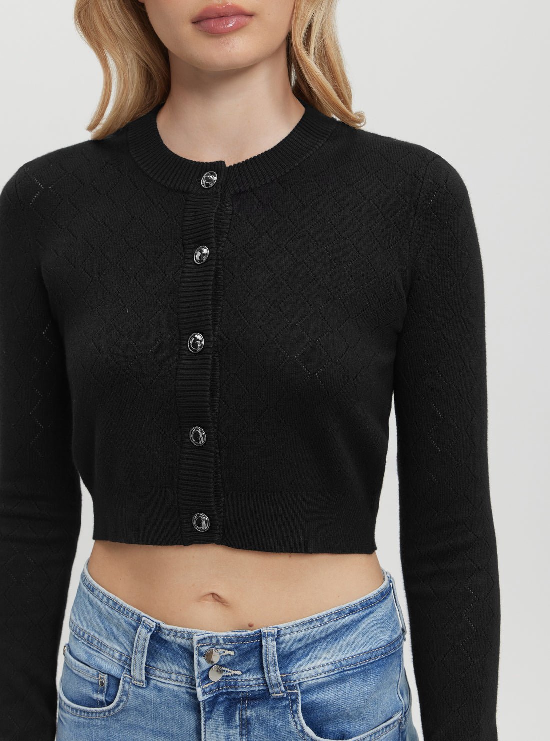 Black Holland Knit Cardigan for Women - Soft & Cozy Open Front Sweater - Perfect for Fall & Winter Layering, Office Wear & Casual Outfits