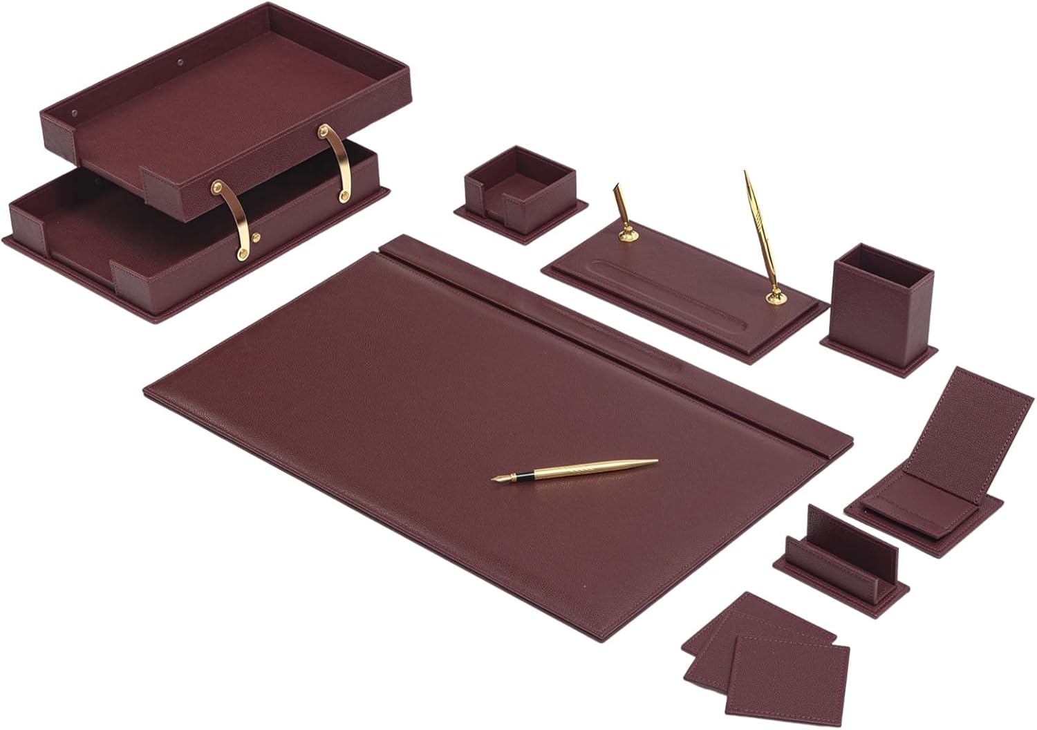 MOOG Classic Desk Organizer Set - 12 Piece Green Office Supplies for Desk Organization | Perfect for Home Office, School & Workspace Accessories