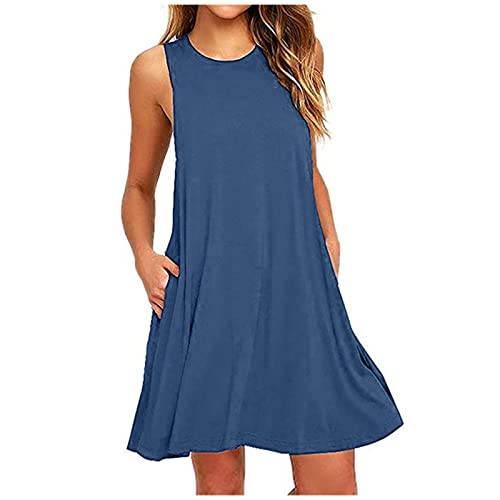 Womens Summer Dresses With Pockets-navy