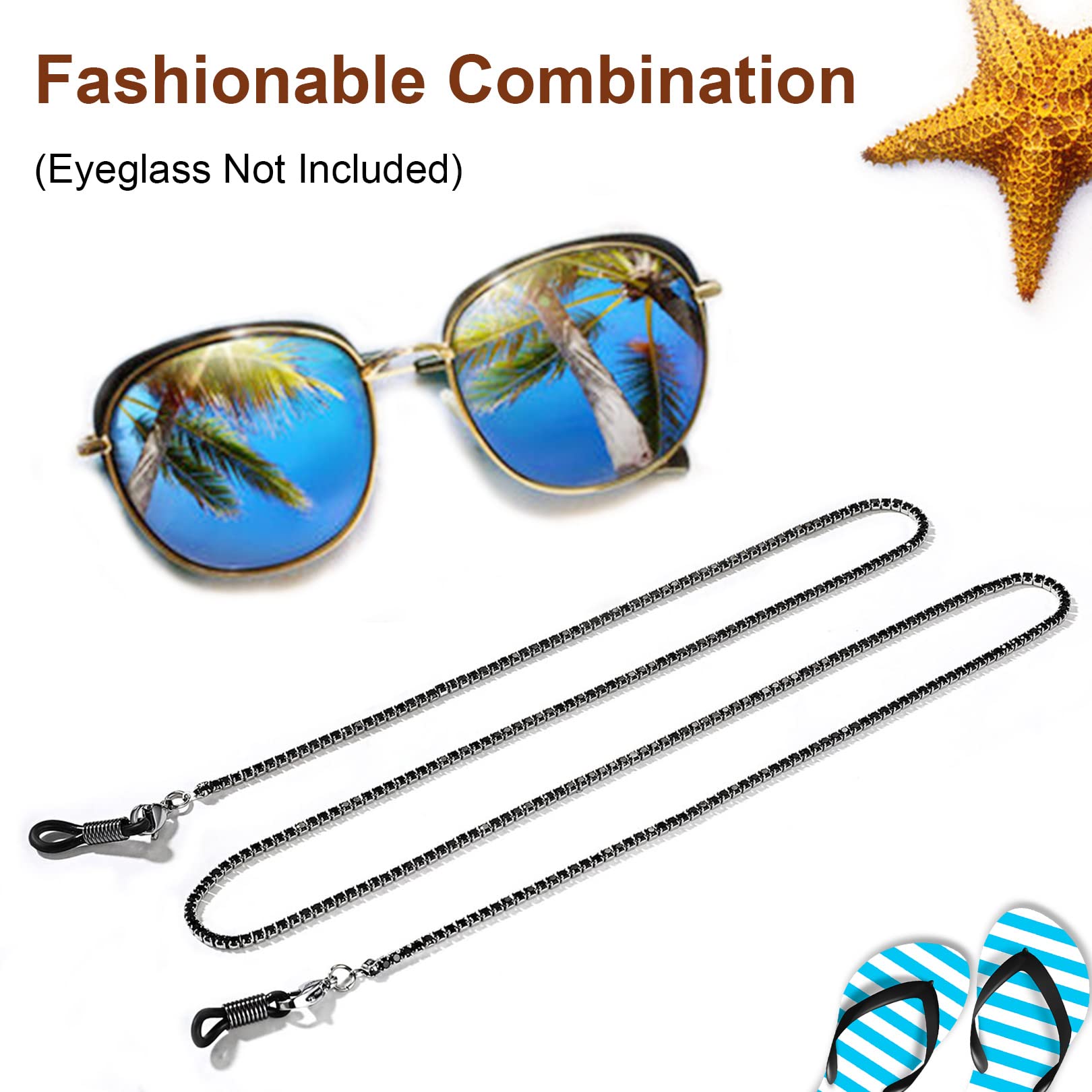 FOCALOOK Stylish Eyeglass Chains for Women - Adjustable Glasses Strap Lanyard for Reading Glasses & Sunglasses - Perfect for Mask Holder, Eyewear Accessories & Everyday Use