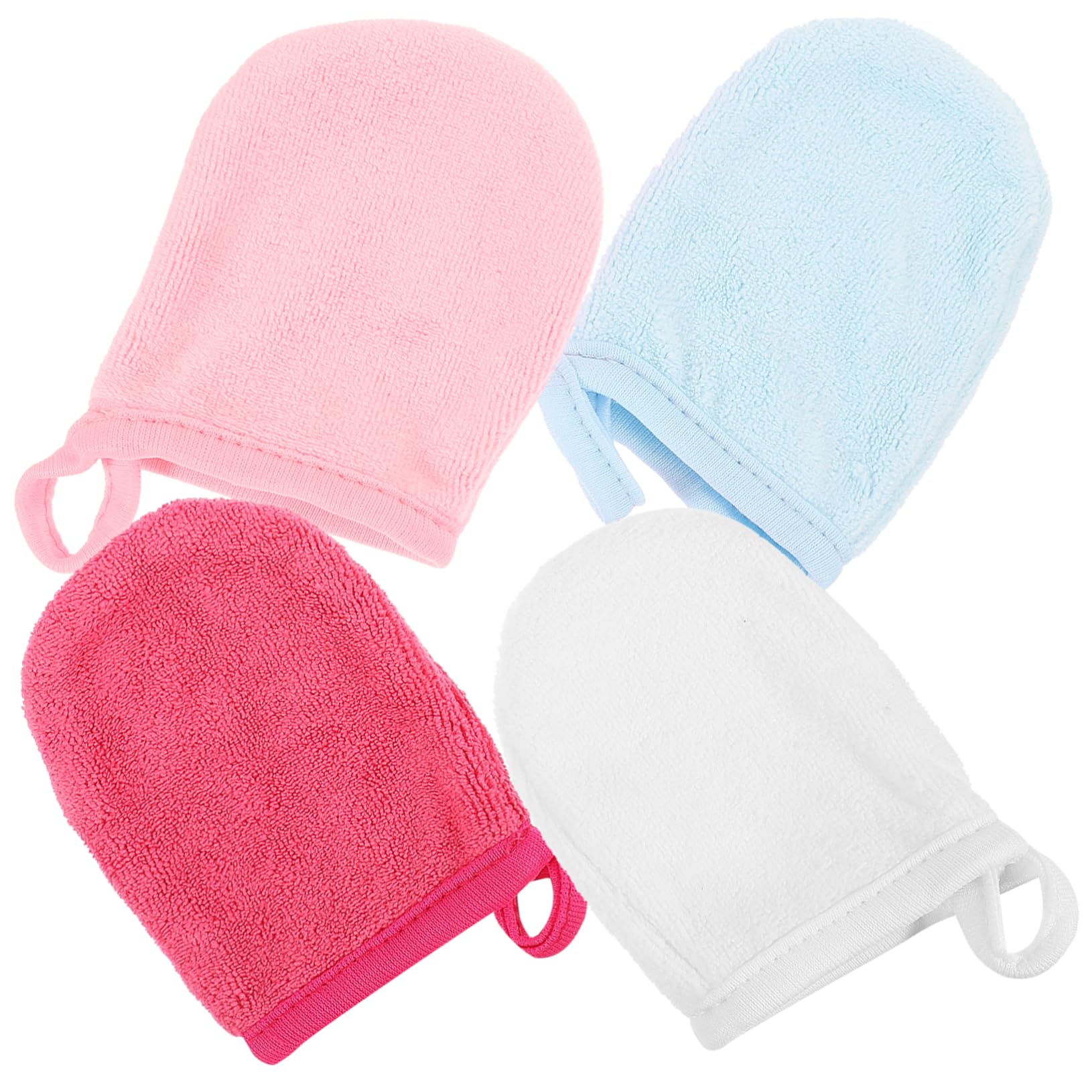 NOLITOY 16 Pcs Reusable Makeup Remover Gloves - Soft Cleansing Fingertips for Gentle Face Wash, Night Moisturizing & Makeup Removal - Hypoallergenic Fiber Towel Gloves for Sensitive Skin | Perfect for Travel, Spa & Daily Skincare Routine