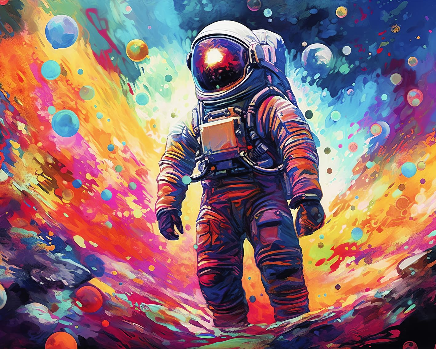 TISHIRON Astronaut & Planets Paint by Numbers Kit for Adults - 16x20 Inch DIY Canvas with Brushes & Acrylic Paints - No Flames Space-Themed Art Set for Home Decor, Gift & Relaxation