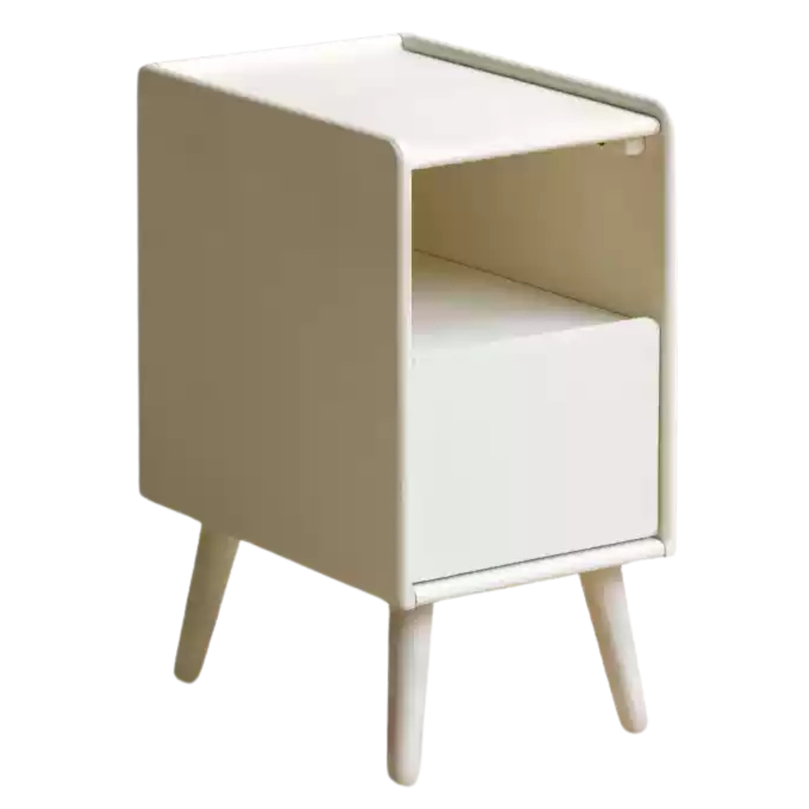 Solid Wood Ultra Narrow Nightstand - Oak, Rubber, Cherry - Perfect for Small Bedrooms, Apartments & Tight Spaces