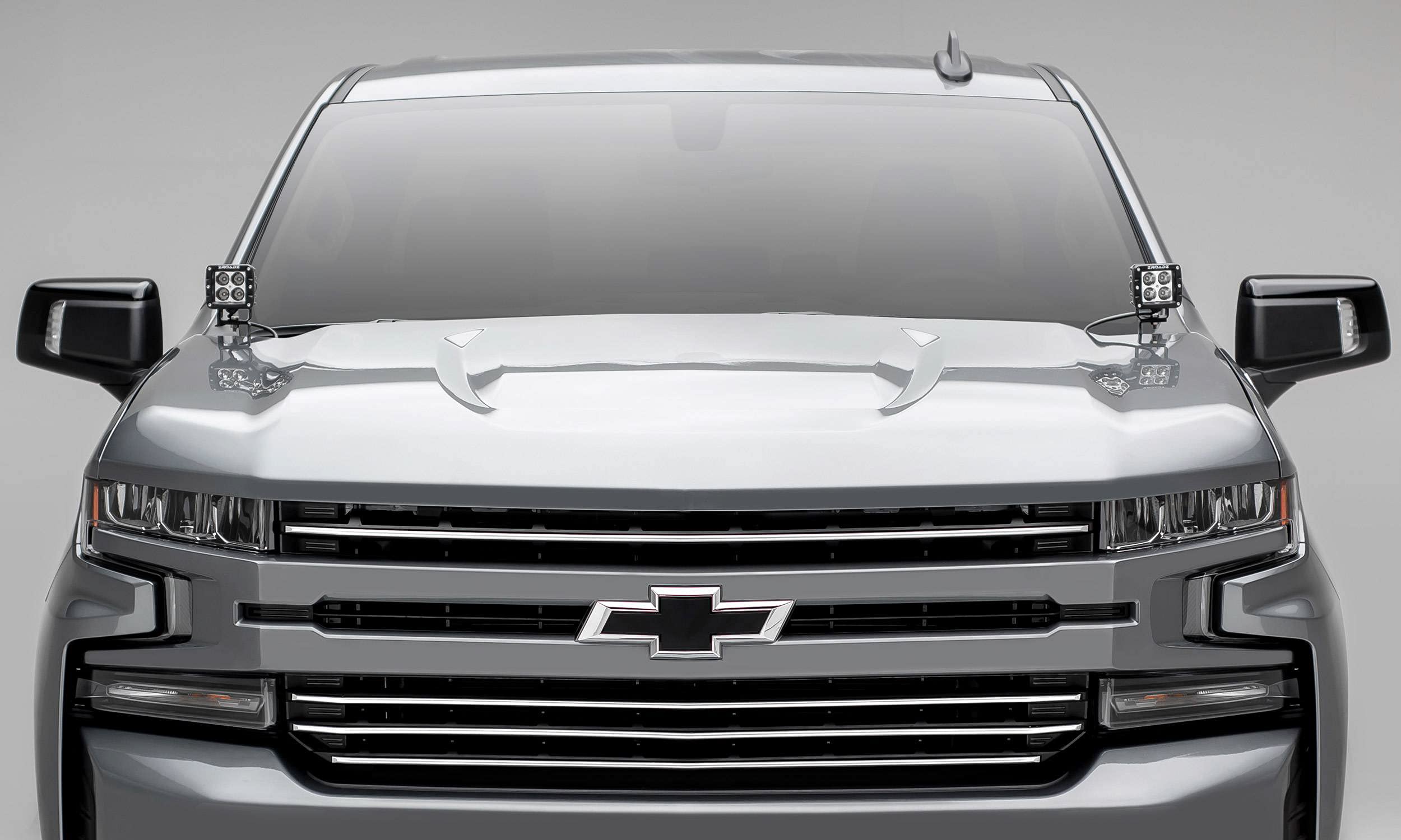 2019-2022 Chevy Silverado 1500 Trail Boss RST LT Billet Grille - Brushed Horizontal Round 4-Piece Overlay (PN#6211233) | Fits Non-Camera Models | Upgrade Your Truck's Front End Style