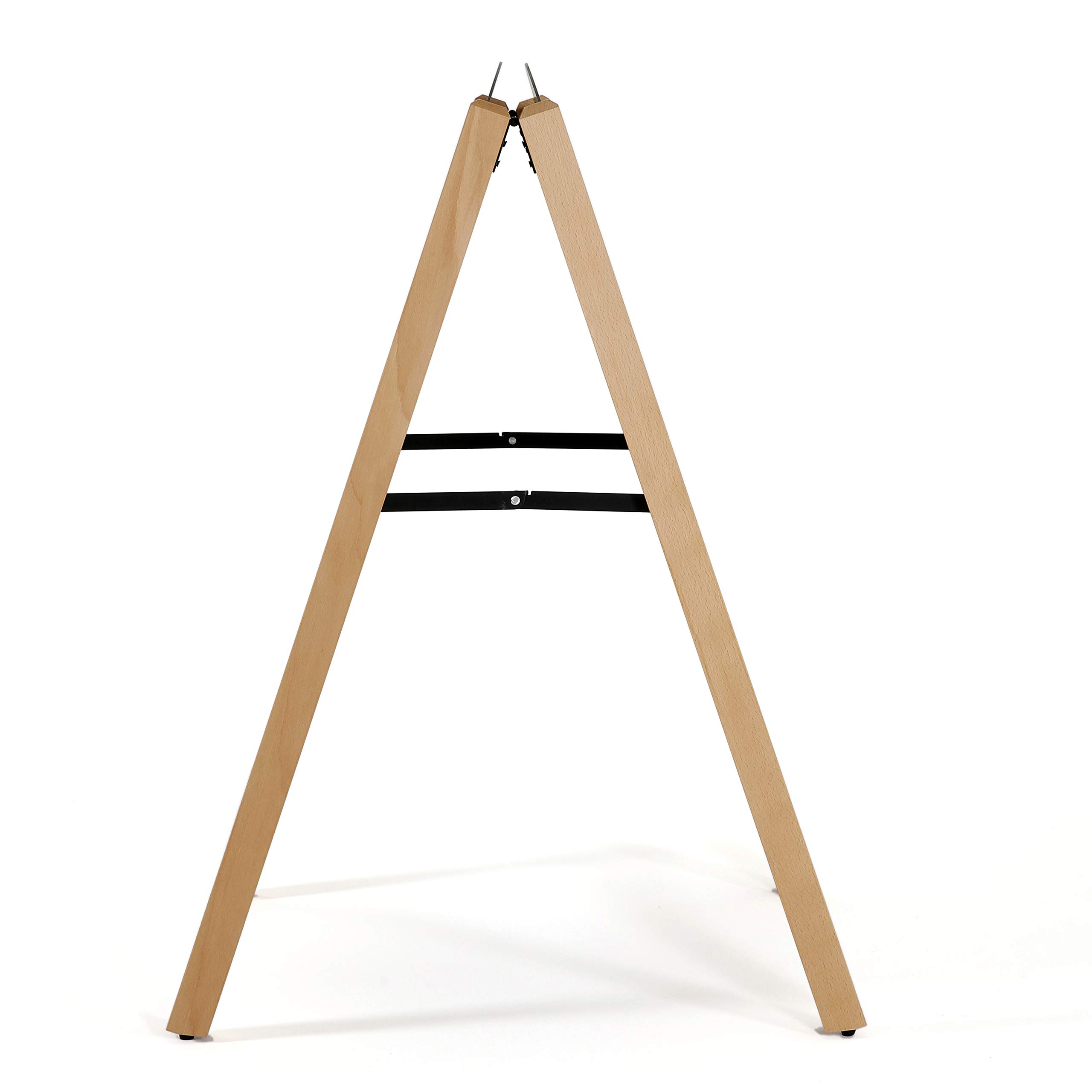 Rustic Double-Sided A-Frame Sandwich Board Sign - 23.6x30.7 Inch Wooden Chalkboard for Restaurants, Cafes & Retail Stores | Indoor/Outdoor Advertising Display with Slide-In Panels | Floor Standing Folding Sidewalk Sign