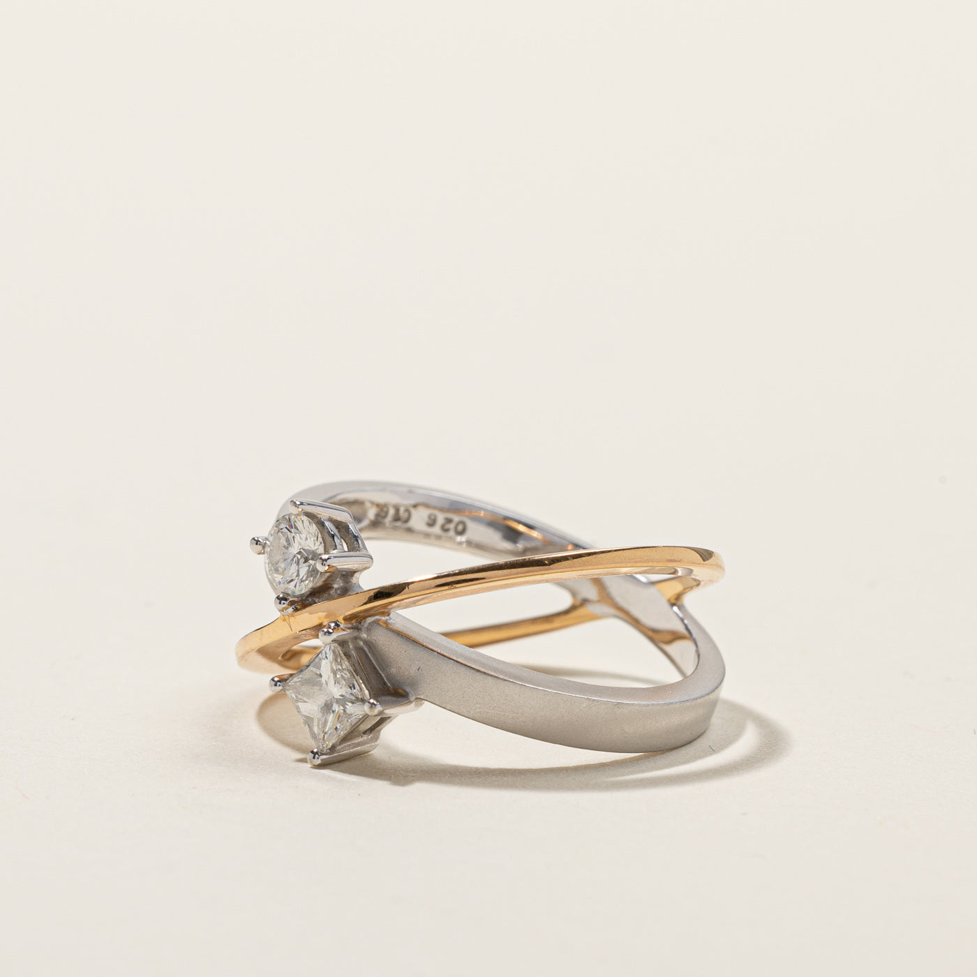 0.42ctw Crossover Diamond Ring - Size 6.5 | Elegant Wedding Band, Anniversary Gift & Everyday Luxury Jewelry for Women