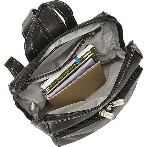 Premium Piel Leather Slim Front Pocket Backpack for Men & Women - Lightweight Travel Laptop Bag for Work, School & Daily Commute