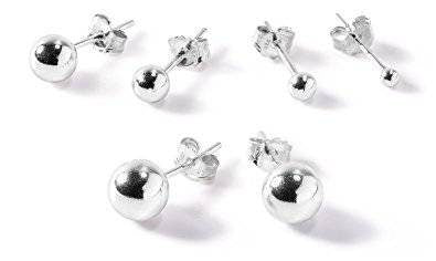 Solid Sterling Silver Ball Stud Earrings for Women & Kids - Petite Minimalist Dot Earrings - Hypoallergenic USA Made - Perfect for Everyday Wear, Gifts & Special Occasions