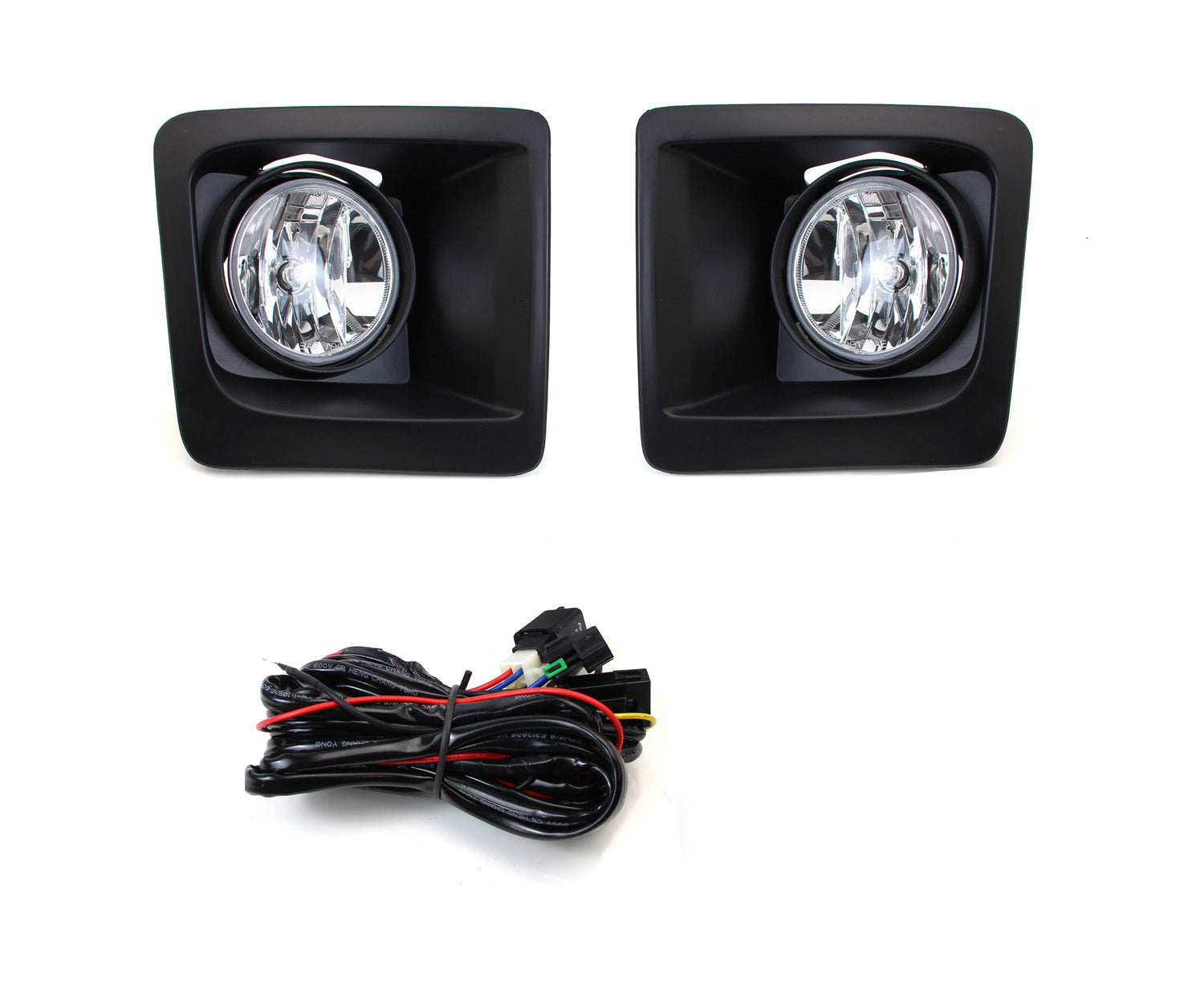 Clear Lens Fog Lights with Bezel Cover & Wiring Kit for 2014-2015 GMC Sierra 1500 - Durable Off-Road Lighting for Night Driving and Adverse Weather Conditions