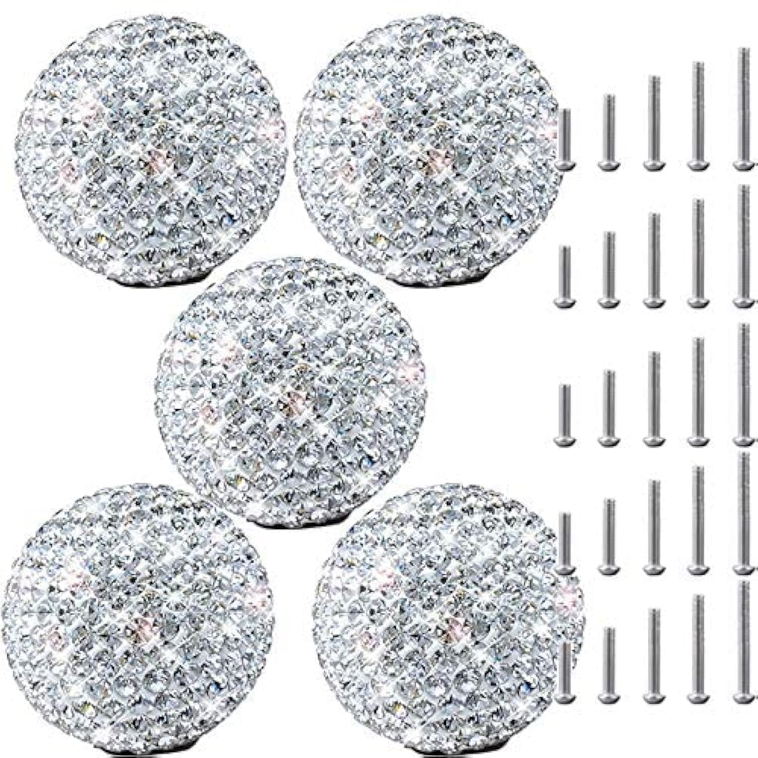 5-Pack White Single Hole Cabinet Knobs and Pulls - Stylish Handles for Kitchen Cabinets, Drawers, Bedroom Furniture & Home Decor