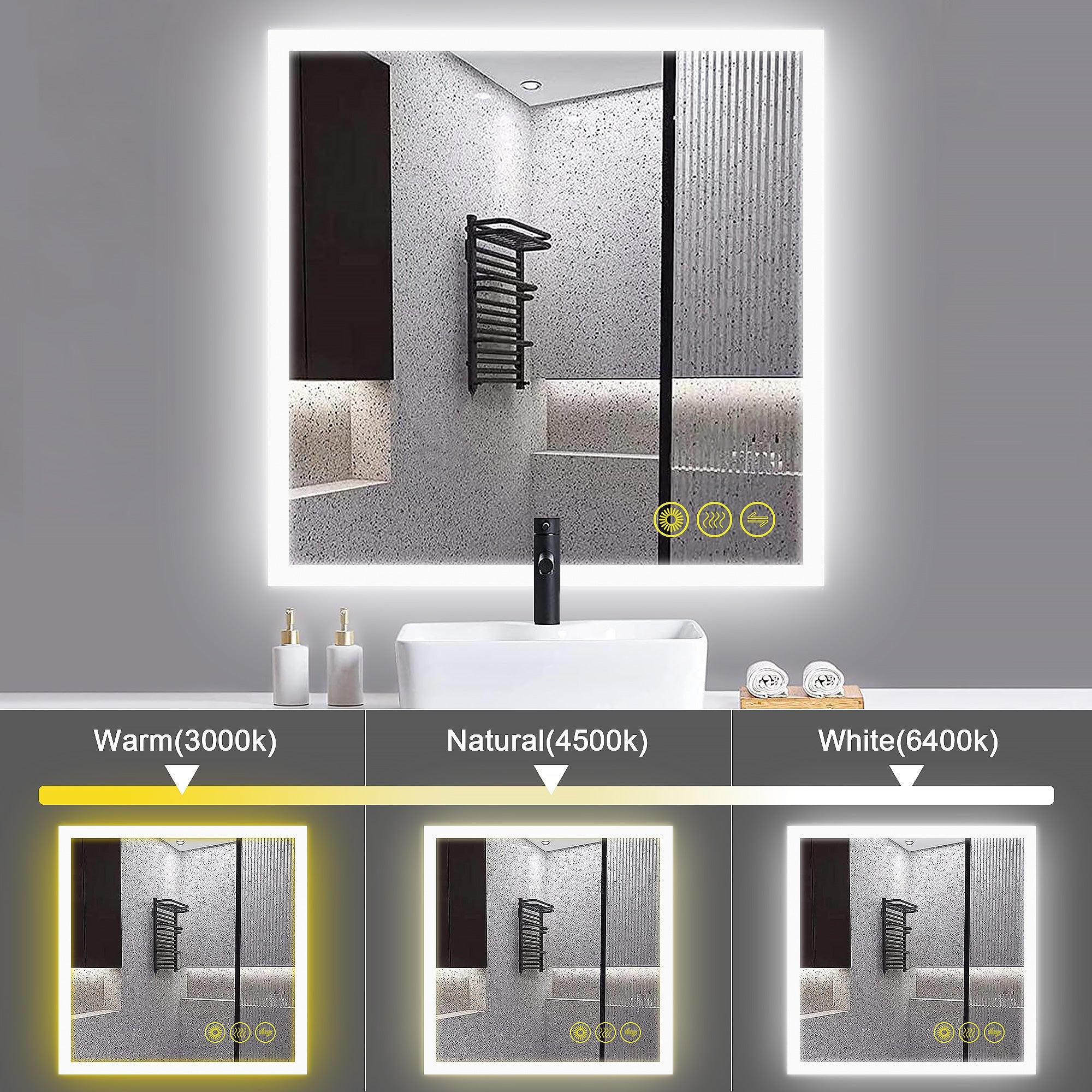 SmartGlow Dimmable LED Frameless Anti-Fog Bathroom Vanity Mirror with Touch Control - Perfect for Makeup, Shaving & Home Decor