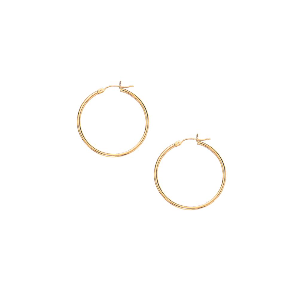 10K Gold 1.5x25mm Hoop Earrings for Women - Classic Small Gold Hoop Earrings for Everyday Wear, Gift Giving & Special Occasions