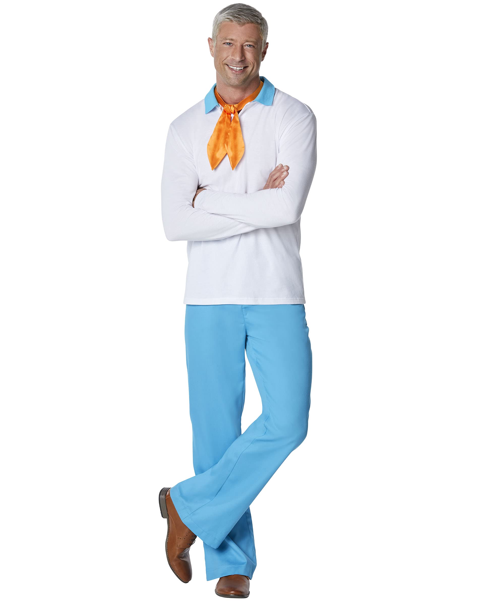 Official Scooby-Doo Fred Costume for Adults - Licensed Halloween Group Cosplay Outfit | Perfect for Halloween Parties, Cosplay Events & Themed Gatherings