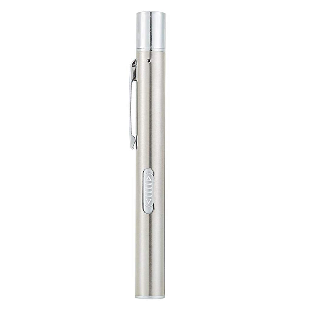 LUKEO Mini LED Flashlight Torch Light - Stainless Steel Pocket LED Flashlight with Blue & White Colors - Perfect for Camping, Hiking, and Emergency Use
