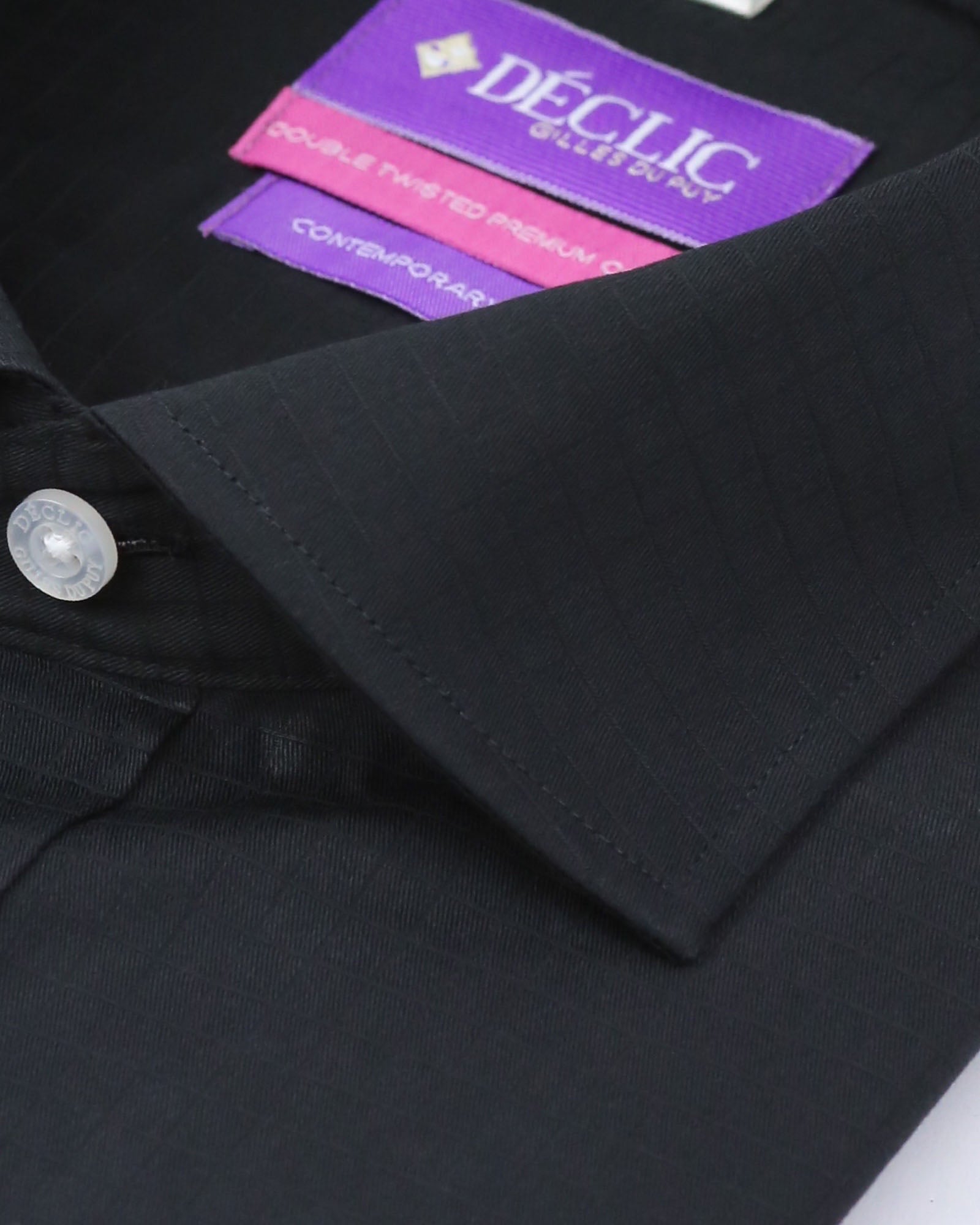 DÉCLIC Obsidian Check Shirt for Men - Stylish Black Plaid Button Down Shirt - Perfect for Casual Outfits, Office Wear & Date Nights