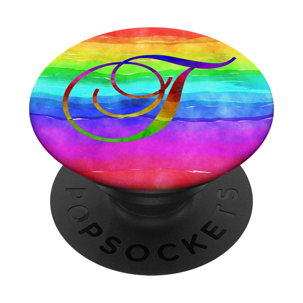 Rainbow Watercolor Tie Dye Monogram Letter - Custom Initial T-Shirt Design for Women & Men - Perfect for Birthday Gifts, DIY Crafts & Festival Outfits