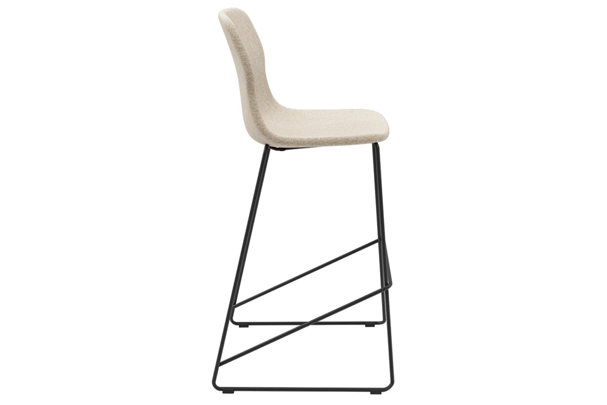 Sammy Counter Stool with Sled Base - 30 Inch Seat Height, Fabric Upholstered Bar Stool for Kitchen Island, Breakfast Nook & Home Bar Decor