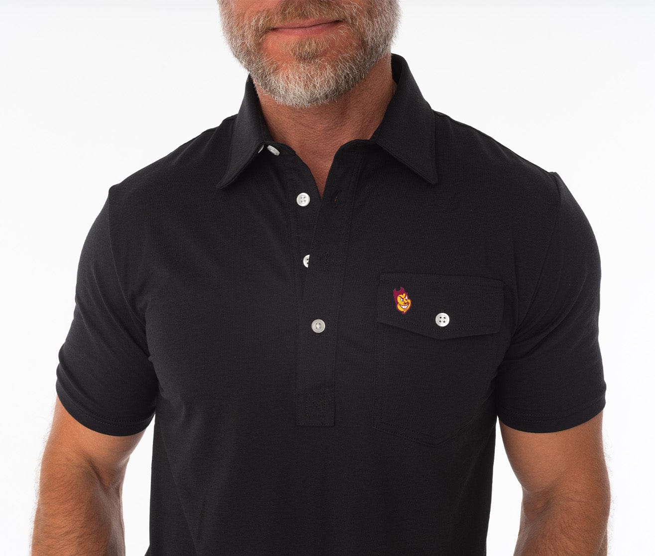 Arizona State Sun Devils Coach's Performance Players Shirt - Sparky Mascot Design - Moisture Wicking Black Football Shirt for Training & Game Day
