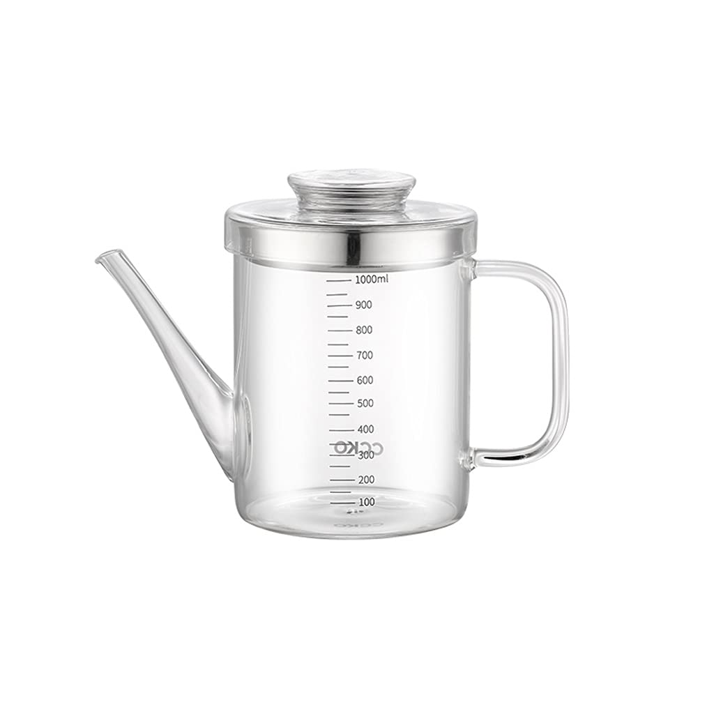 High Capacity 1000ml Glass Oil Dispenser Bottle - Kitchen Oil Filter Cup for Olive, Grease & Cooking Oil - Perfect for Home Use & Restaurants