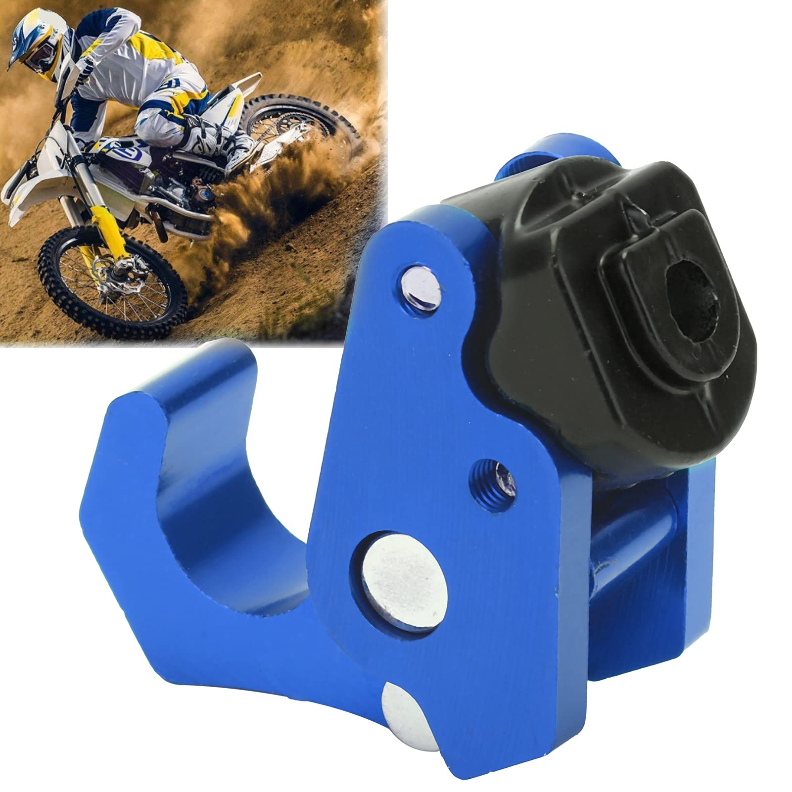 Universal Motorcycle Helmet Hook - CNC Aluminum Alloy Hanger for Scooter & Luggage - Blue - Secure Storage On-the-Go