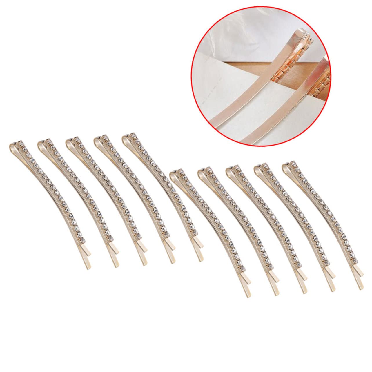 LALAFINA Rhinestone Hair Clips 10 Pack - Crystal Hair Accessories for Women & Girls - Party & Wedding