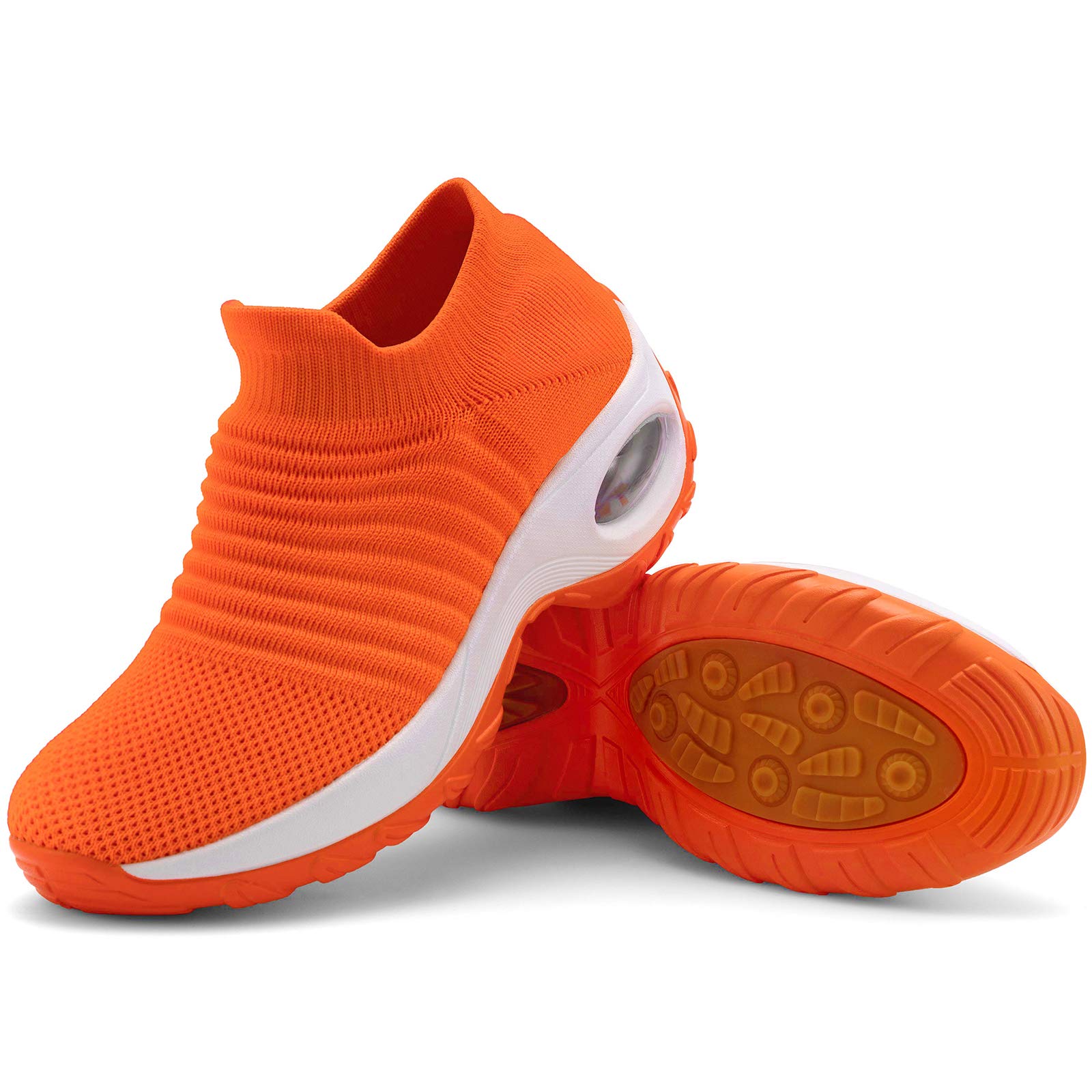 Women's Slip-On Walking Shoes - Breathable Mesh Sneakers with Air Cushion Comfort & Wedge Platform - Perfect for Travel, Work, and Everyday Wear