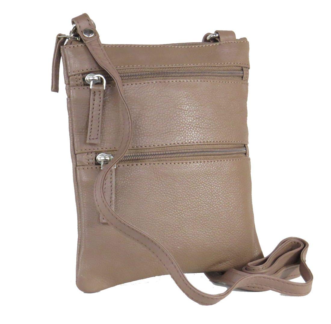 Genuine Leather Mini Crossbody Handbag for Women - Stylish Taupe Shoulder Purse, Perfect for Travel, Shopping & Everyday Use