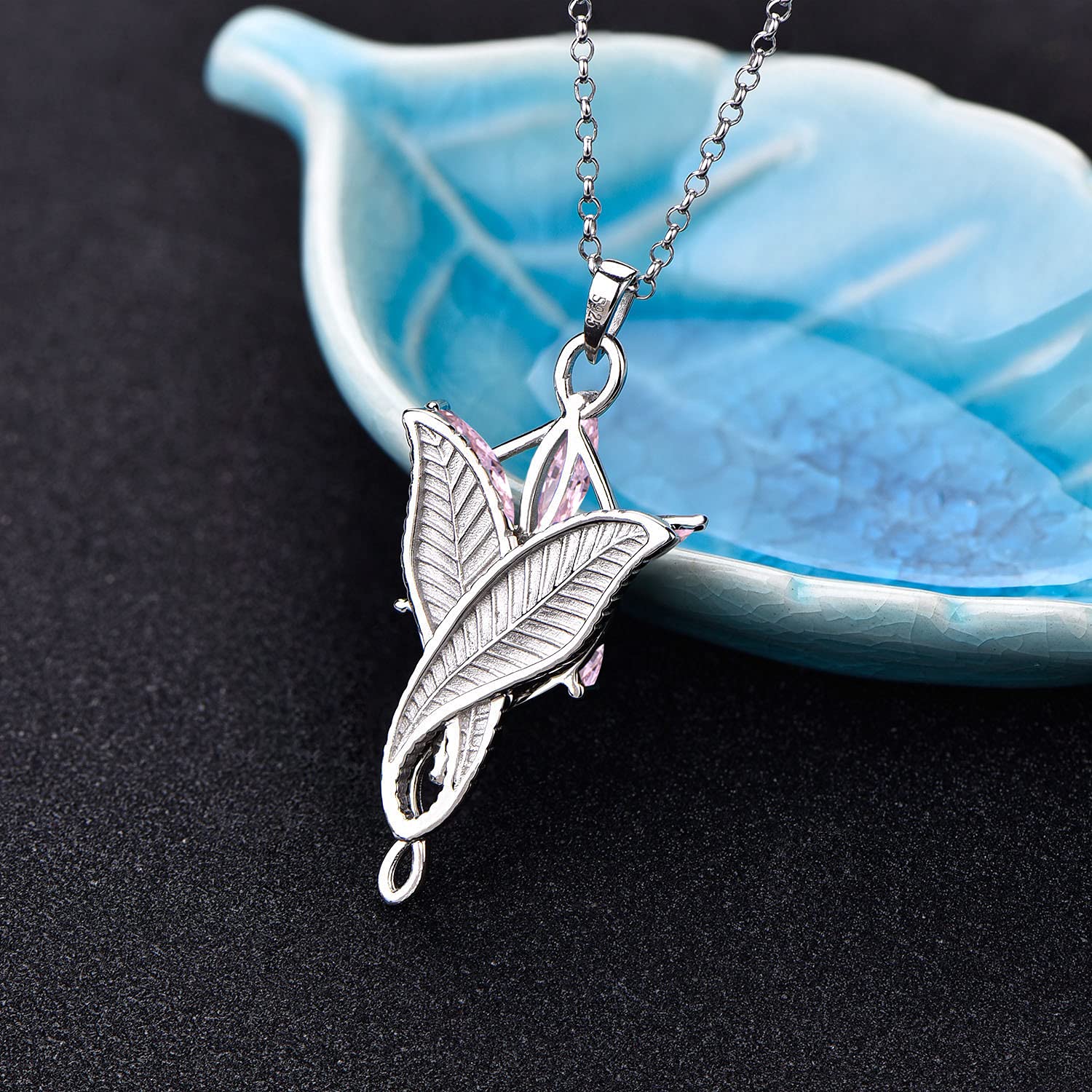 JO WISDOM Arwen Evenstar Necklace - 925 Silver LOTR Jewelry with CZ for Women | Elvish Gift & Cosplay