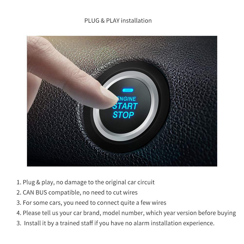EasyGuard EC002PP-T2 Remote Starter PKE Kit with Push Start Button - Compatible with Key Start Toyota Camry 2018-2020 (CAN Bus System) | Perfect for Keyless Entry, Remote Engine Start & Convenient Parking