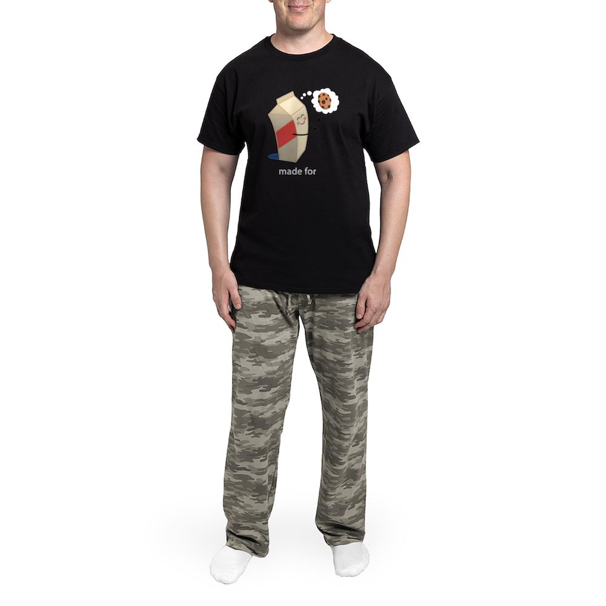 Made For Each Other Cookies And Milk Men's Dark Pajama Set - Comfortable Sleepwear for Relaxing at Home & Couples Gift