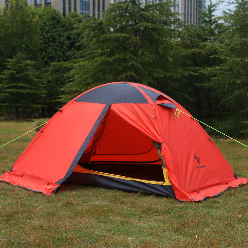 Lightweight Double Layer Aluminum Pole Tent for Outdoor Camping - Waterproof & Windproof 2-Person Backpacking Tent for Hiking, Beach, and Family Camping Trips