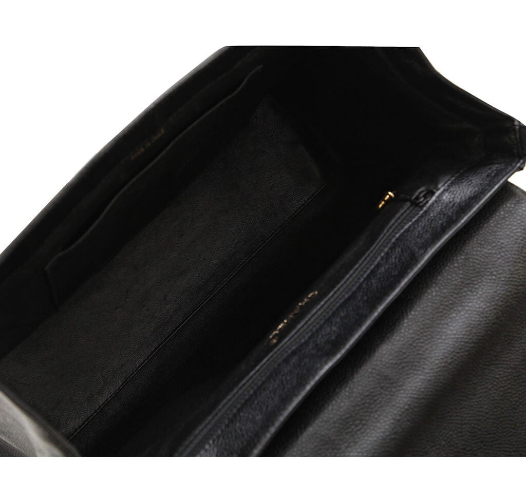 Chanel Classic Flap Bag Black Caviar Leather with Gold Hardware - Luxury Designer Handbag for Women, Perfect for Evening Events & Special Occasions