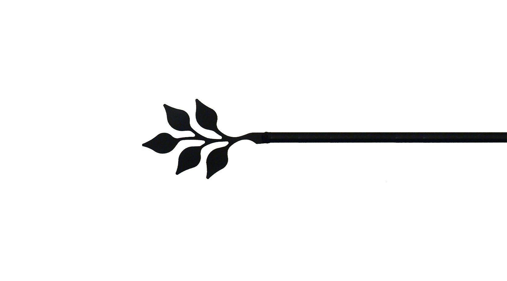 Village Wrought Iron CUR-76-112 Leaf Design Curtain Rod - Elegant Window Treatment for Living Room, Bedroom & Dining Room Decor