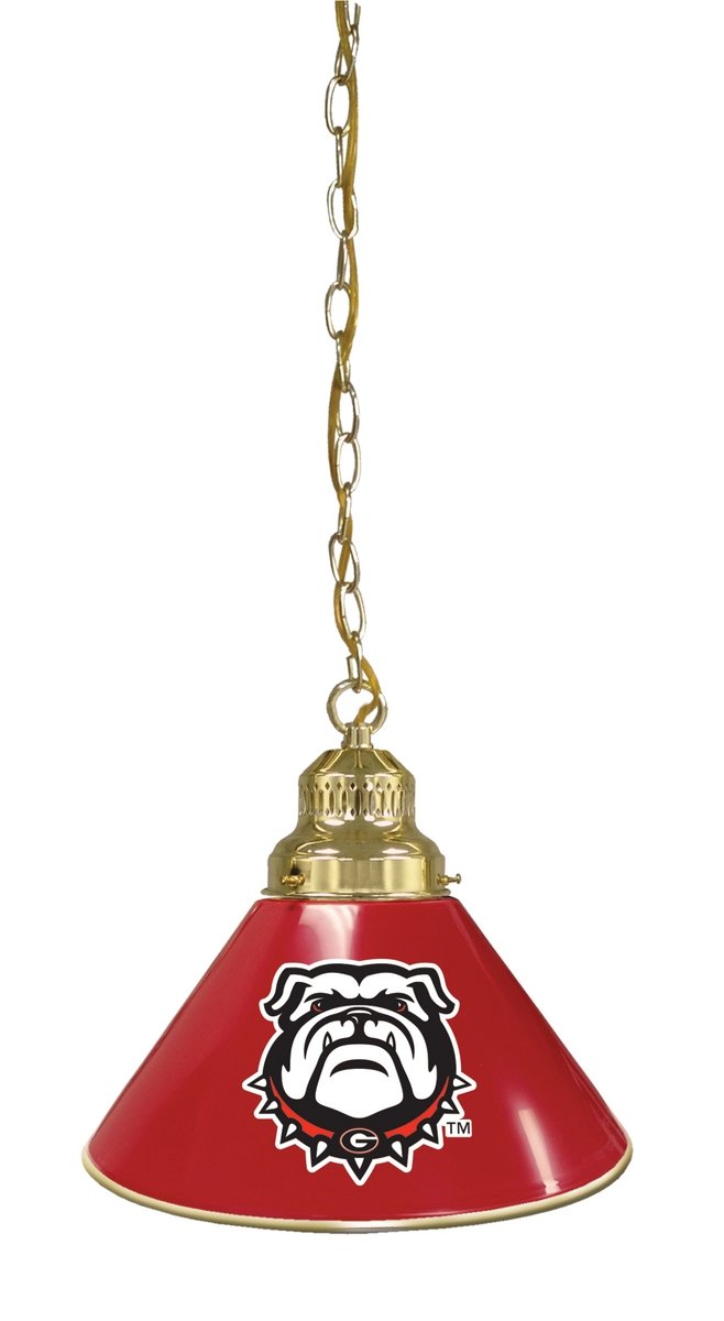 Georgia Bulldogs Logo Pendant Light - Single Shade Bar Stool Lighting for Game Room, Man Cave & College Dorm Decor | Officially Licensed UGA Bulldogs Merchandise