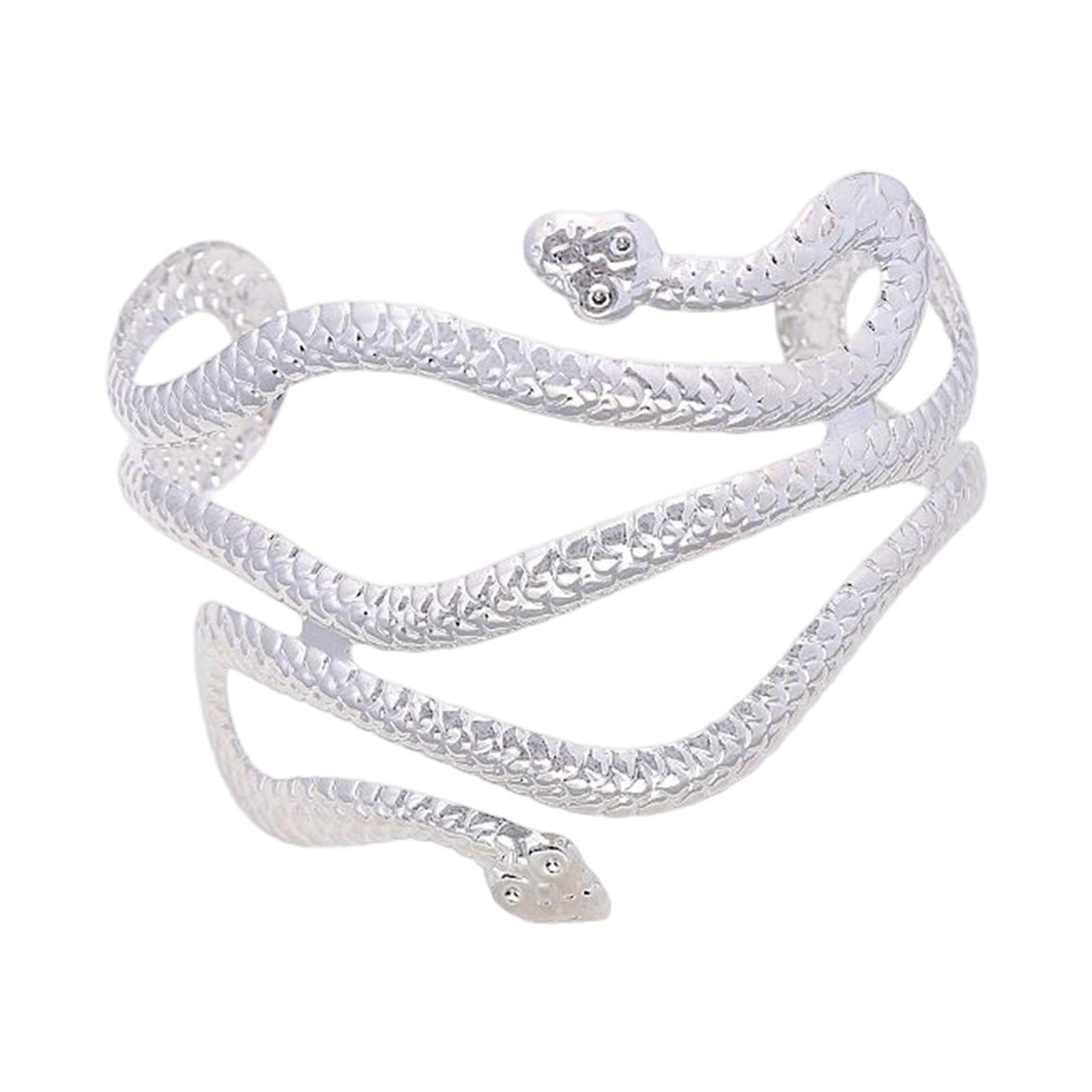 SM SunniMix Adjustable Swirl Snake Arm Cuff Bracelet - Stylish Greek Jewelry Armband for Women - Perfect for Boho Fashion, Costume Parties & Festival Accessories