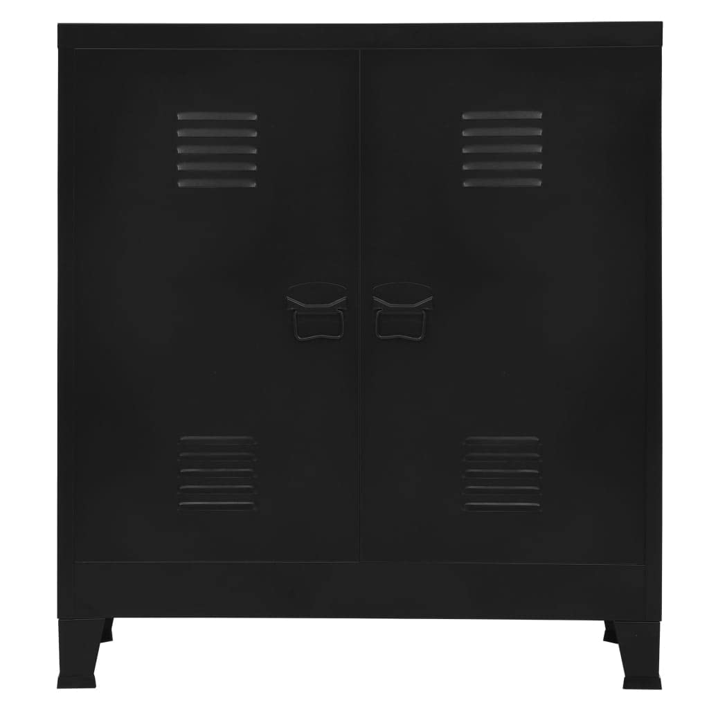 CHARMMA 2-Drawer Metal File Cabinet with Adjustable Shelves & 4 Vents - Vertical Storage Cabinet for Hanging Files, Home & Office Organization (Black) - Perfect for Document Storage, Office Supplies & Workspace Organization
